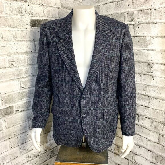 Vintage Tweed Wool Two Button Blazer Sport Coat - Picture 1 of 14